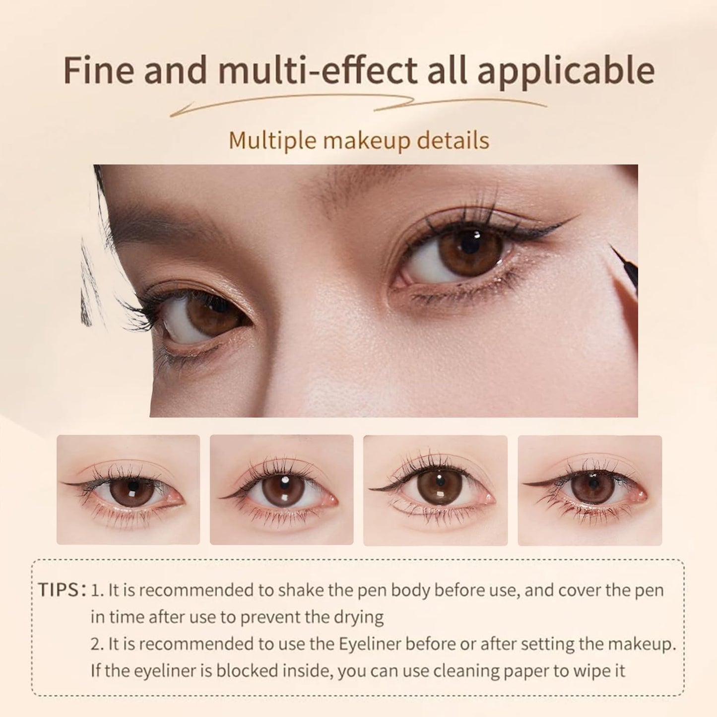 Ultra Fine Liquid Eyeliner - 0.014mm Precision Tip for Flawless Application, Waterproof Liquid Liner - Smudge Proof Long Lasting (Fine carving pen 0.014mm #01 black HOT)