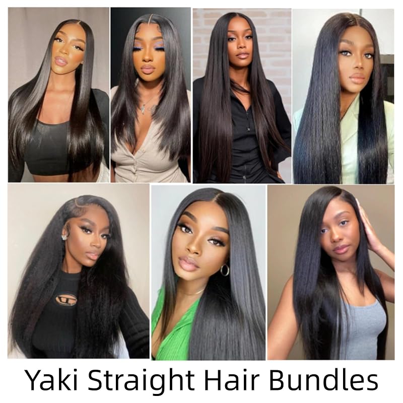 Yaki Straight Hair Bundles 18-26 Inch 1B, 3 Bundles Quick Weave - Pure Protein Fiber