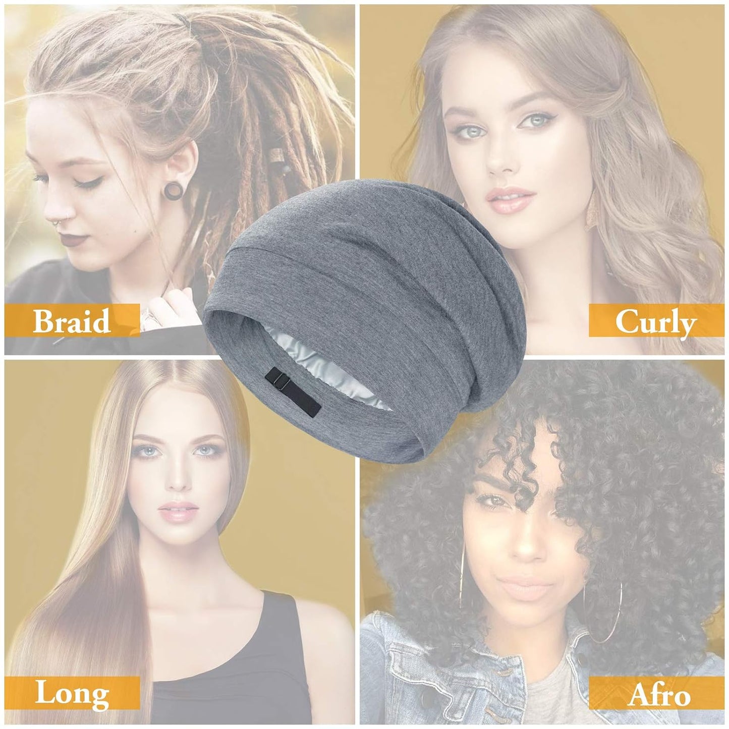 100% Silk Dreadlock Cap & Bonnet for Sleeping - Extra Large Hair Cover for Men & Women