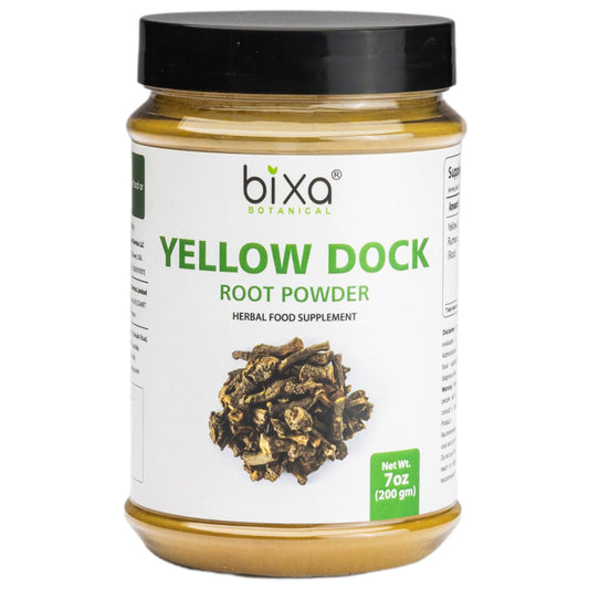 bixa BOTANICAL Yellow Dock Root Powder | Rumex Crispus | 200 GMS / 7 OZ | Ayurvedic Herbal Supplement | Gluten Free, Non-GMO, Steam Treated, Vegan, 100% Pure.