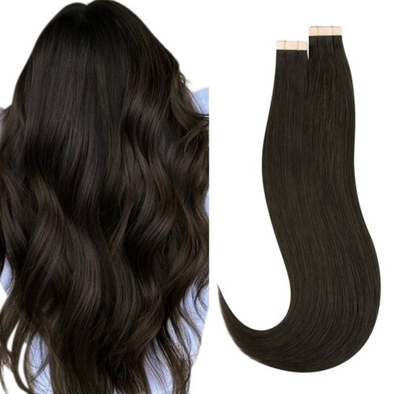 HOTBANANA Tape in Hair Extensions, 20 Inch 40pcs 100g Dark Brown Tape in Hair Extensions Human Hair Tape Hair Extensions Straight Remy Human Hair Tape in Extensions