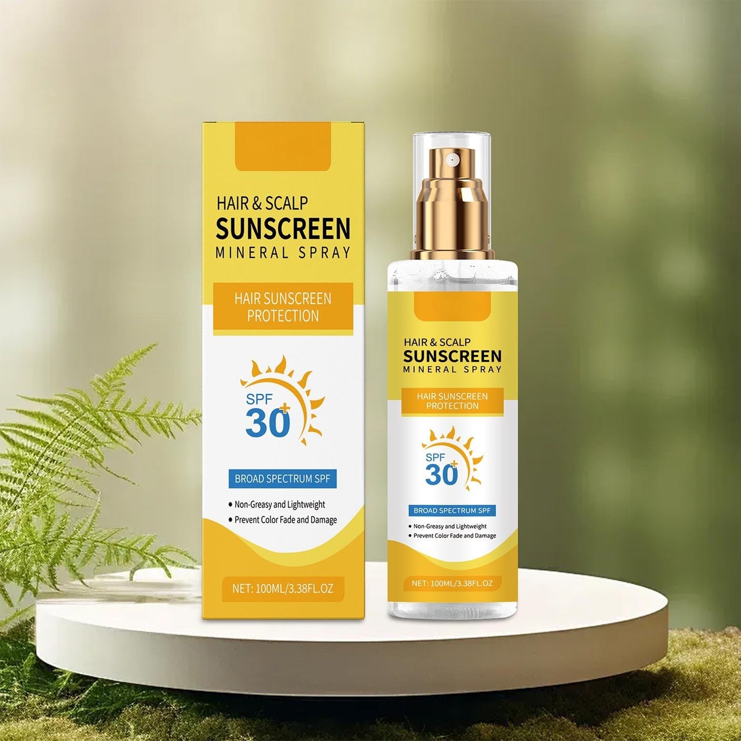 Hair & Scalp Sunscreen Spray SPF 30 | UV Protection Spray for Color-Treated Hair, Non-Greasy Scalp Shield with Coconut Oil | Broad Spectrum UVA/UVB Defense Against Fade & Dryness (2)