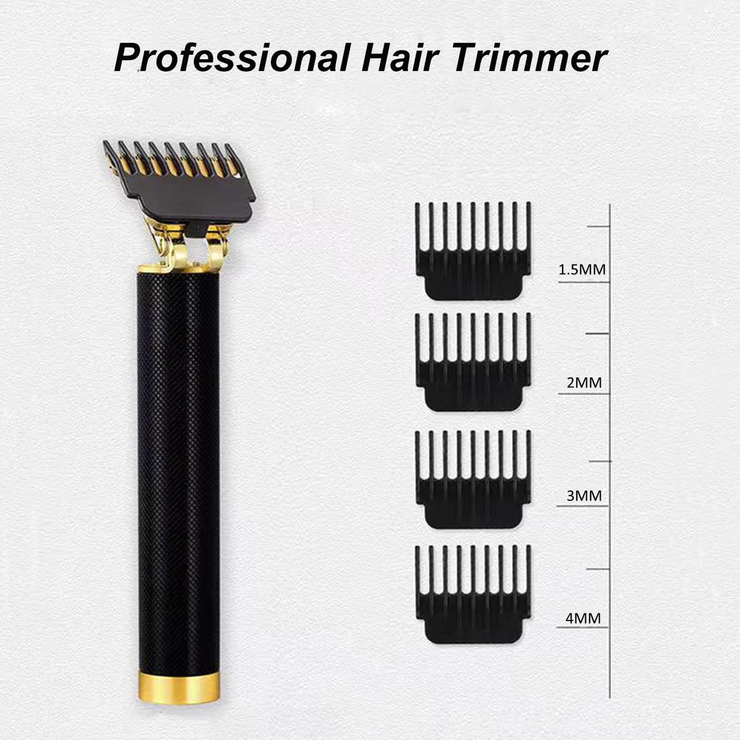 PXLISIE Professional Cordless Hair Clipper and Trimmer for Men, T Blade Zero Gapped Rechargeable Beard Shaver, Hair Cutting Kit With Ear Spoon Tool Set, Black