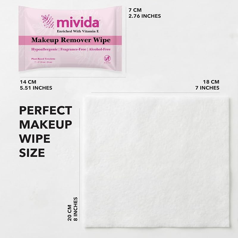 Fragrance Free Makeup Remover Wipes, 200 Count 5 Packs x 40 Count (Vitamin E)