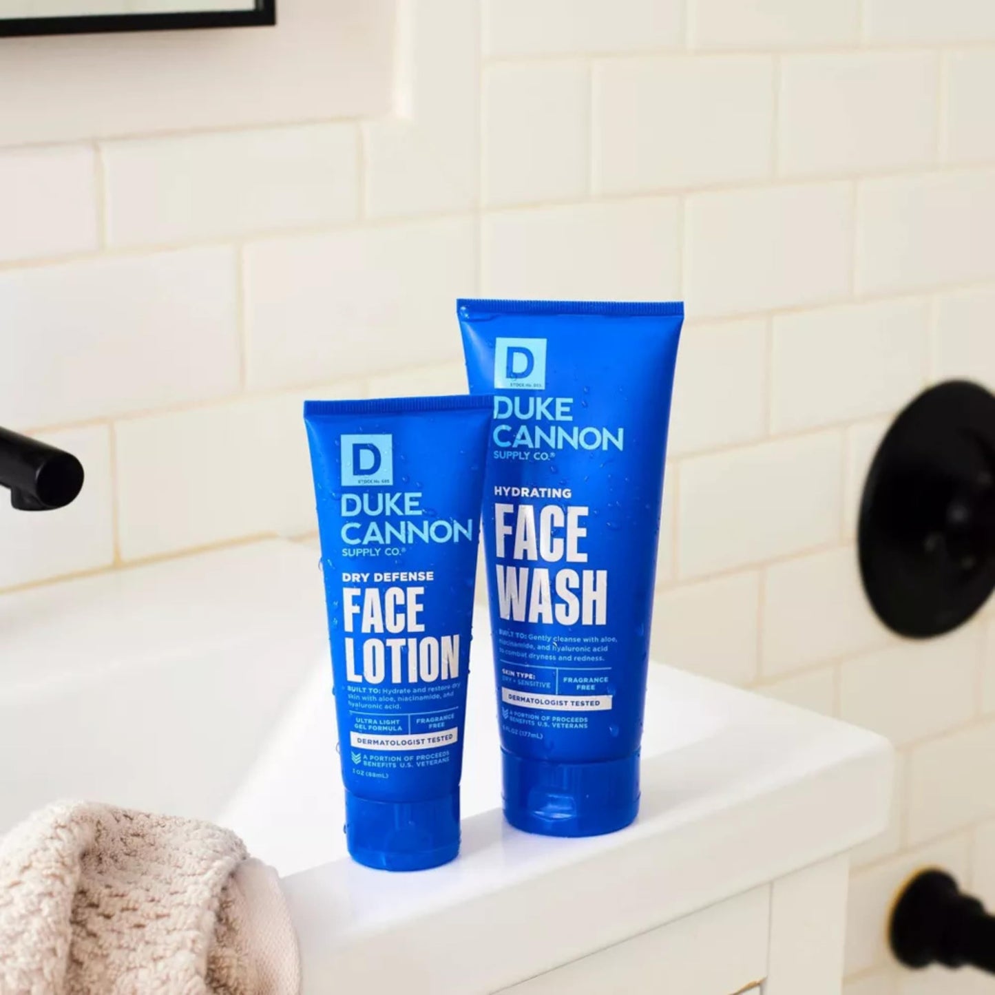 Duke Cannon Dry Defense Face Lotion, Ultra Lightweight Gel, Moisturizes and Protects, Fragrance Free, For Dry and Sensitive Skin - 3 oz.