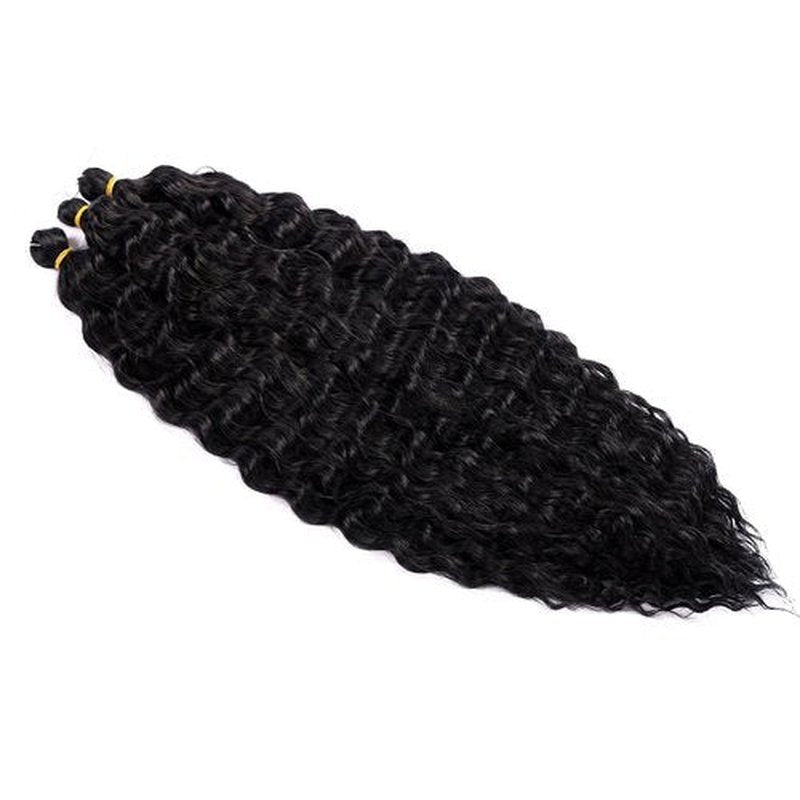 MAYSA Ocean Wave Crochet Hair Extension, 22 inch 6packs Curly Braiding Crochet Hair, Synthetic Crochet Hair Extensions for Women #1B Natural Black
