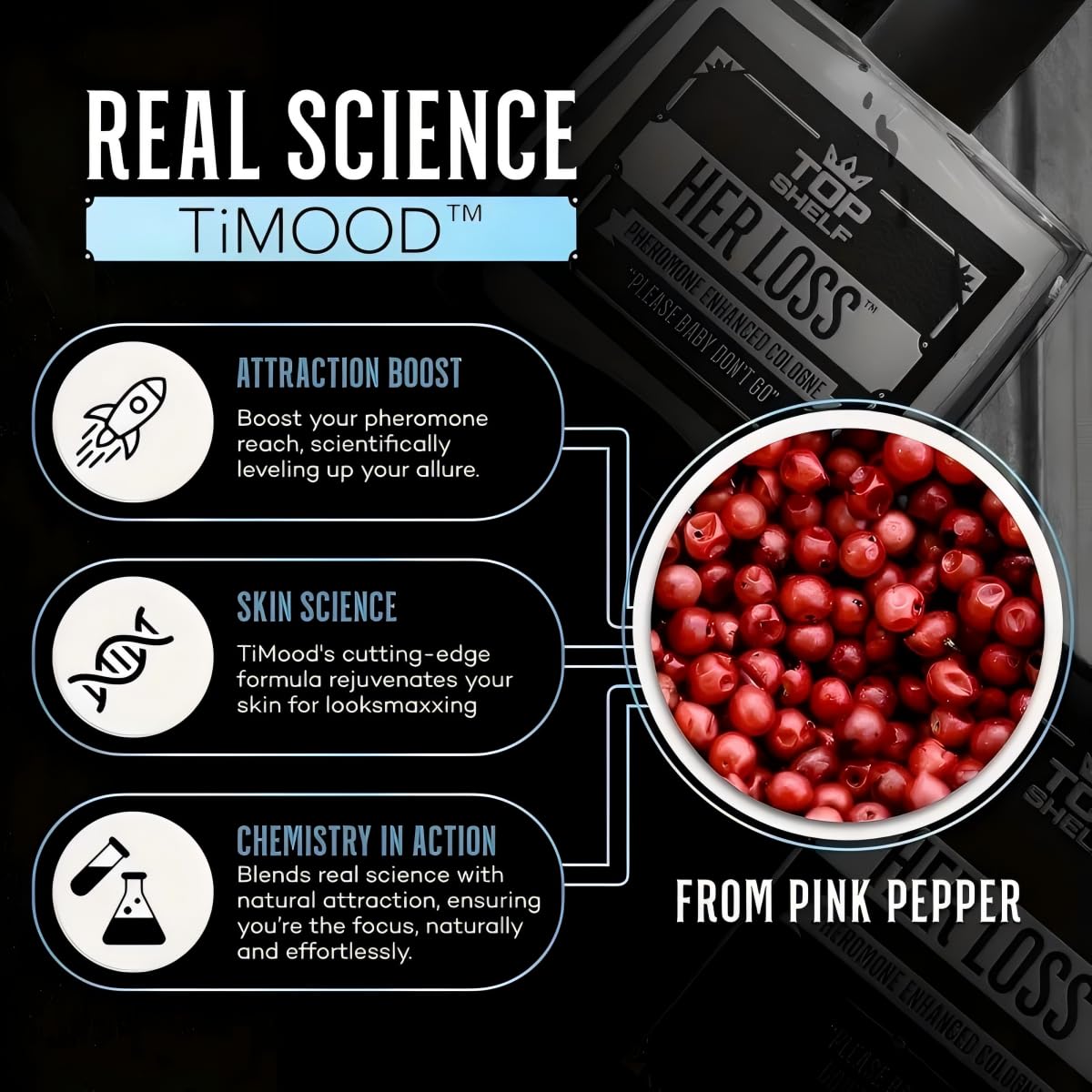 Top Shelf Her Loss Pheromone Enhanced Cologne for Men, 2.0 Fl Oz, Fresh Scent