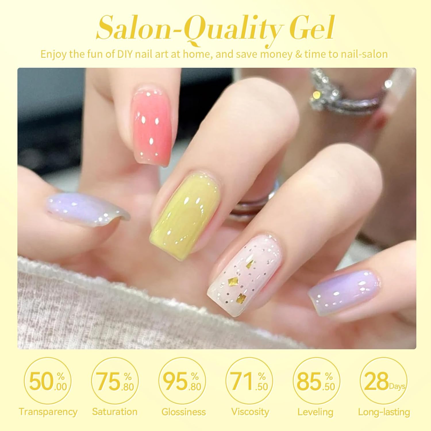 Born Pretty Neon Jelly Gel Nail Polish Set - Halloween Colors, Soak Off UV/LED for Salon & DIY