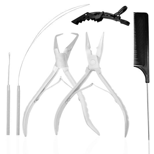 SIVOTE Professional Hair Extension Tools Kit Stainless Steel, Microlink & Itip Extensions Tool Kit, Silver