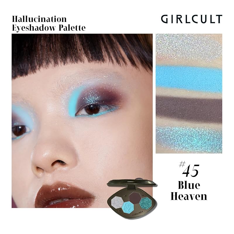 GIRLCULT 4-Color Blue Purple Eyeshadow Palette - Blue Heaven (Variation #45)