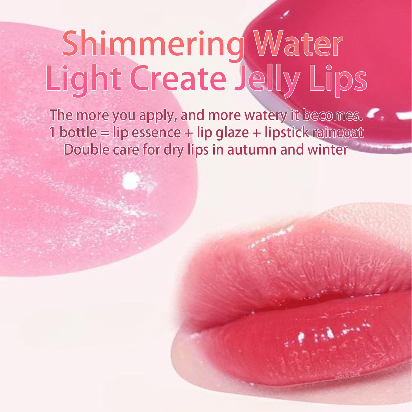 Gymfber Ice Watery Lip Gloss, Jelly Hydrating Lip Gloss, Moisturizing Nonstick Tinted Gloss Lips Oil (10#)