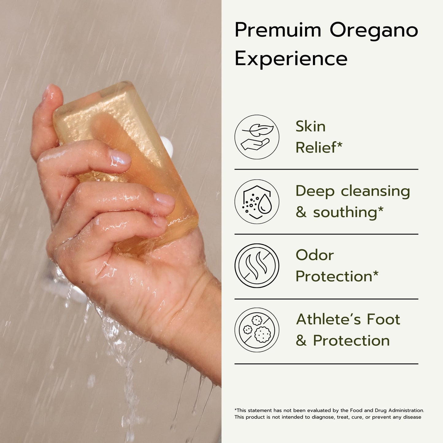 AROMAVITA Oil of Oregano Bar - Natural Plant Therapy Hand Soap & Body Wash Oregano Oil Extract Soap - Topical Skin Cleanser Soap Bar - for Acne, Eczema, Foot and Nail Problems, 2-pack