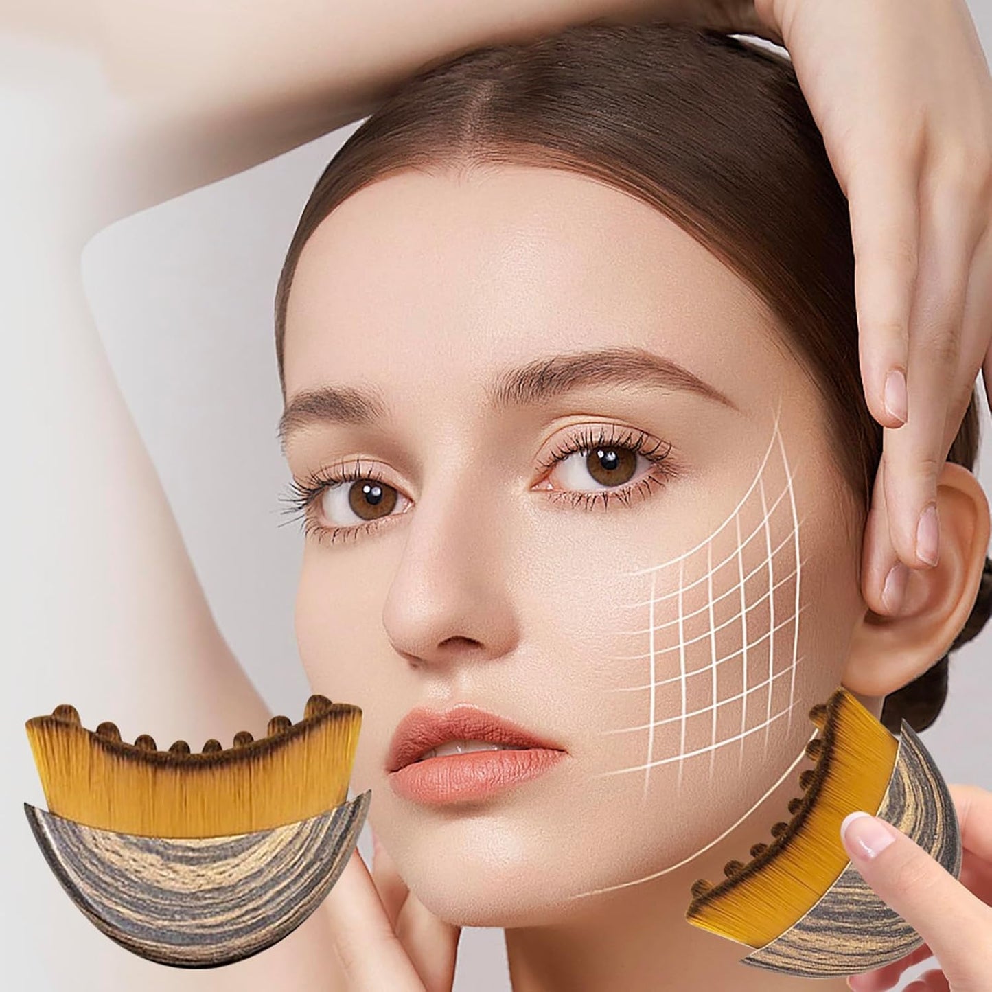 Lymphatic Contour Face Brush for Lymph Nodes Drainage Face and Body Chin & Jawline Sculpting Brushes