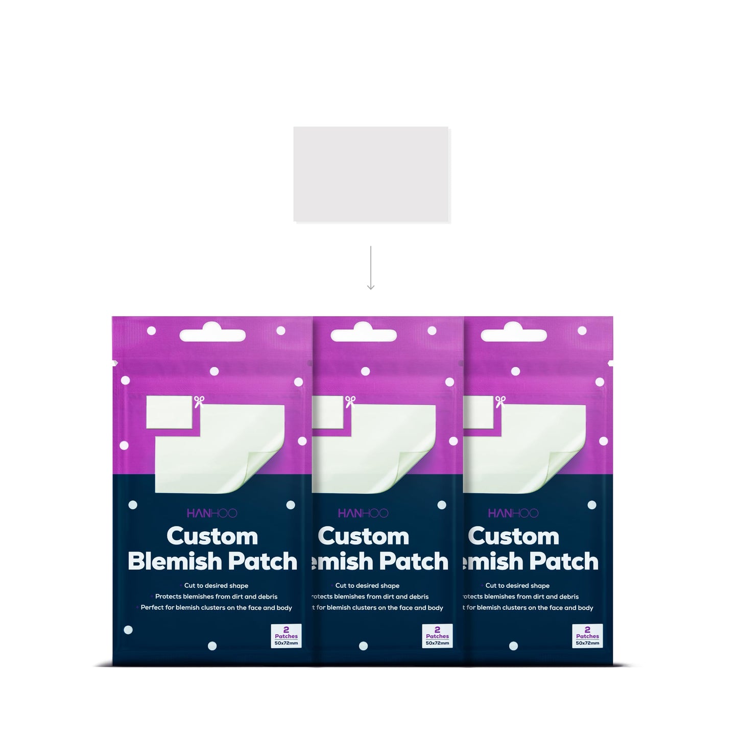 Hanhoo Face & Body Blemish Patch, 6 Patch Sheets, Customizable XL Pimple Patch, Covers Clustered Pimples, For Face and Body Acne, Large Hydrocolloid Patches, Gentle Blemish Care, Korean Skincare