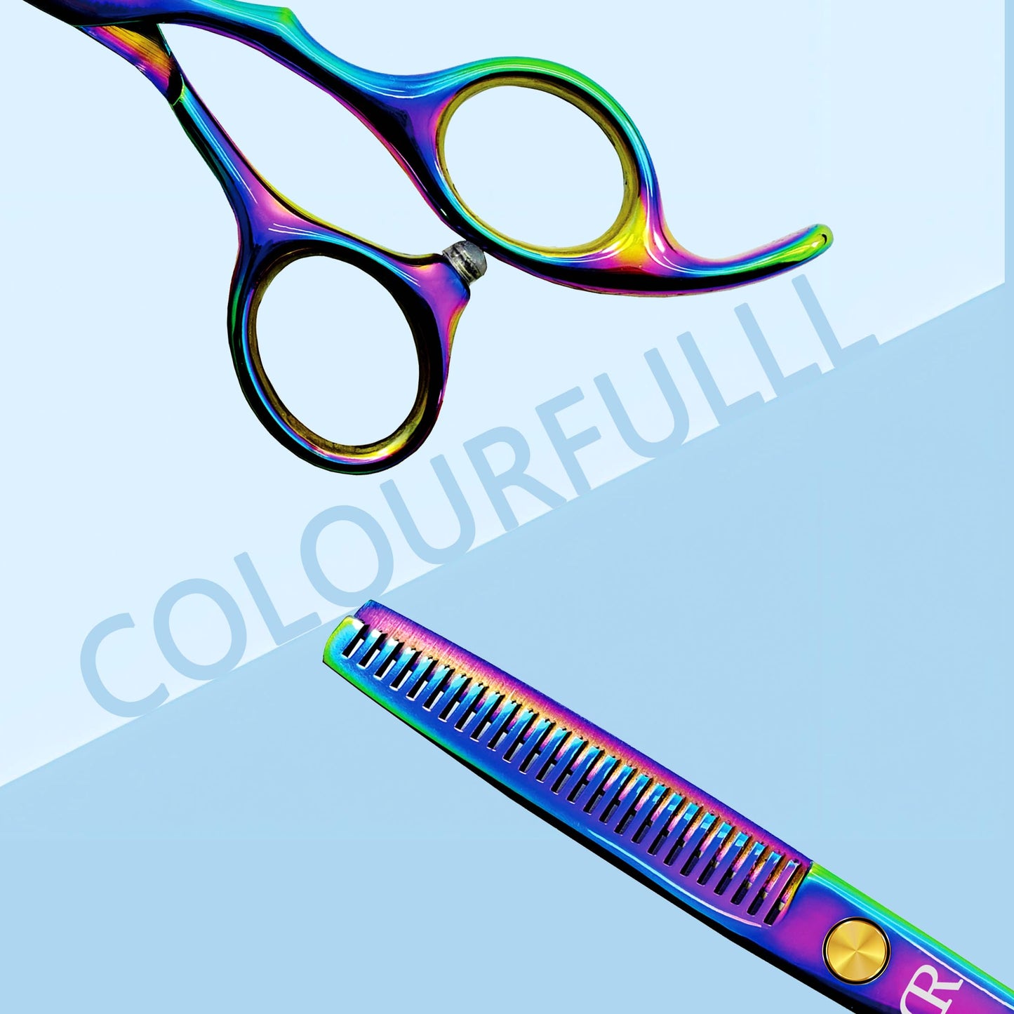 Professional Hair Thinning Shears 6 Inch Hair Cutting Teeth Scissors Hairdressing Texturizing Salon Shears Japanese 440c Stainless Steel Barber Haircut Scissors For Women/Men/kids (rainbow)