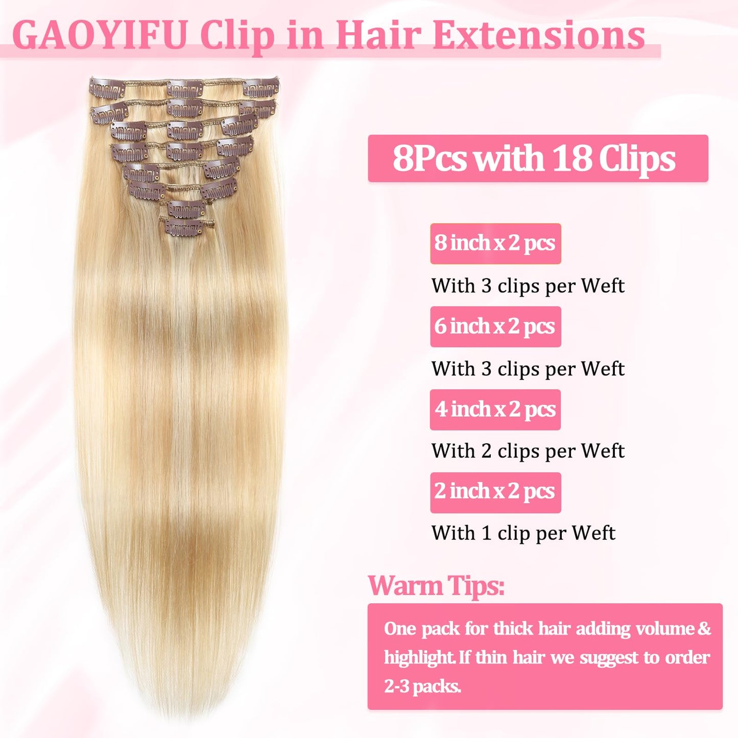 Clip in Hair Extensions Real Human Hair, Seamless Balayage Human hair Clip ins Extensions for Women Invisible Straight 8Pcs Double Weft Dark Blonde Highlight Bleach Blonde 16inch 90g