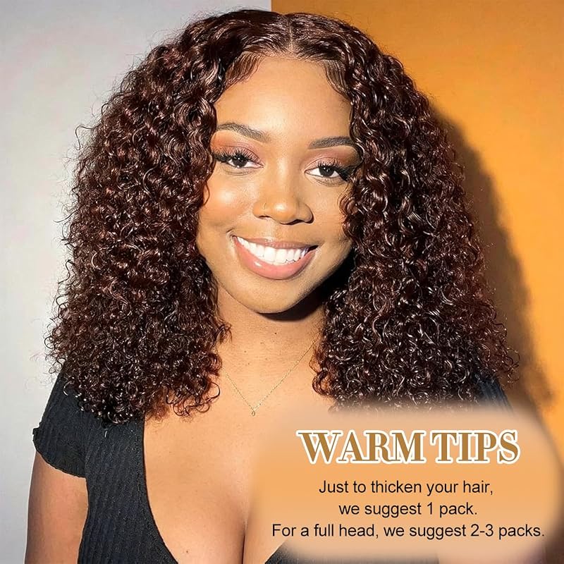 Variation JC #4+22 Inch: 22 Inch 110g 8-Clip Kinky Curly Hair Extensions, 100% Brazilian Remy