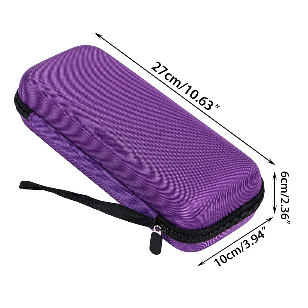 Hipiwe EVA Essential Oils Carrying Case Organizer for 20 Bottles 5ml & 10ml Standard & Rollers Bottles Portable Hard Shell Travel Bag Holder for Essential Oils Storage (Purple)