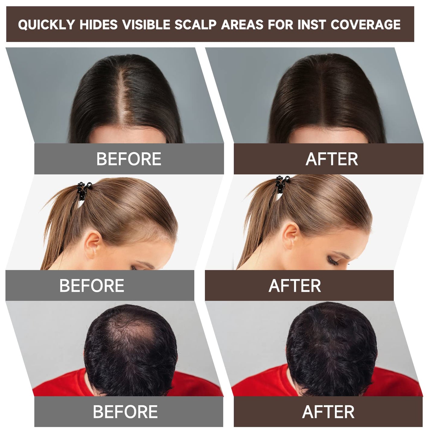 MIFELOY 2 Pack Root Touch Up and Gray Coverage Powder for Hair, Beard, Eyebrow, and Thinning Hairline - Dark Brown