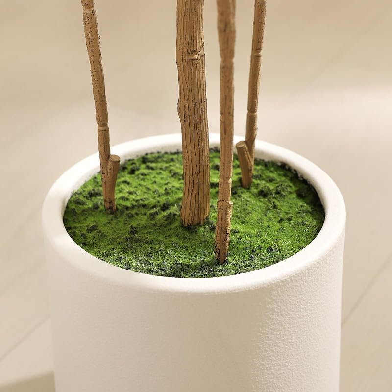 4Ft Artificial Eucalyptus Plant with White Planter - Multi-Trunk Fake Tree