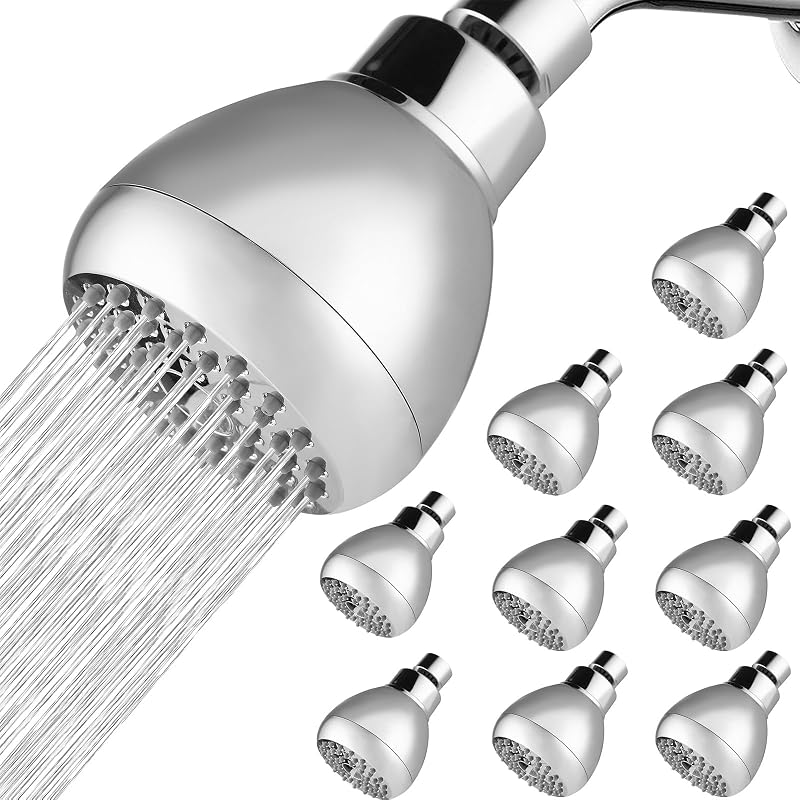 10 Pack High Pressure Shower Head Chrome Version - Universal Replacement
