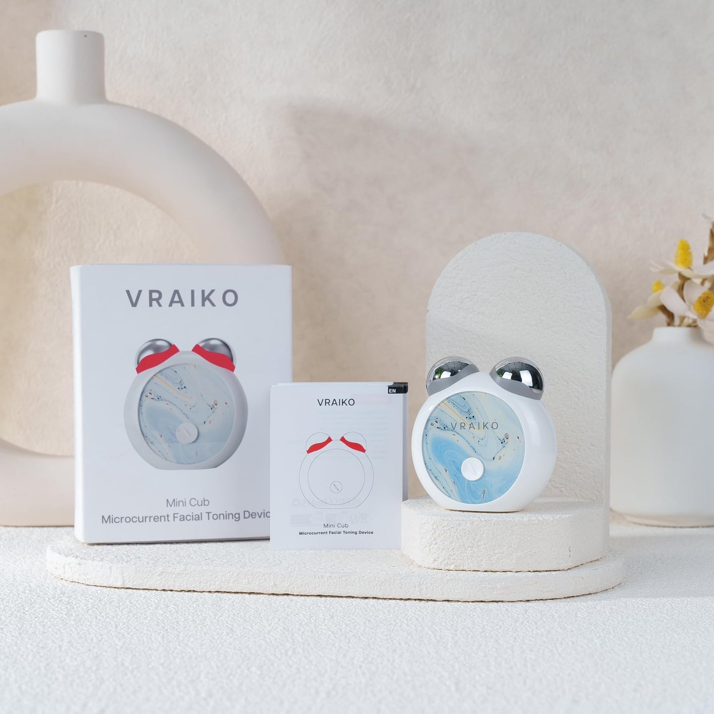 VRAIKO MiniCub Microcurrent Facial Device for Beginners, Jawline Sculpting & Toning Tool with Gentle Waves for Face Lifting Contouring and Double Chin, Mini True Beauty Glow Home Skin Care