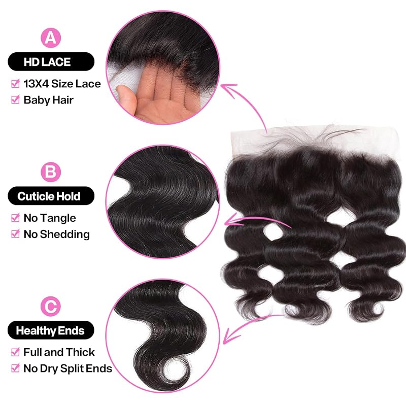 Body Wave Lace Frontal 13x4 HD 150% Density 10 Inch Human Hair Wigs