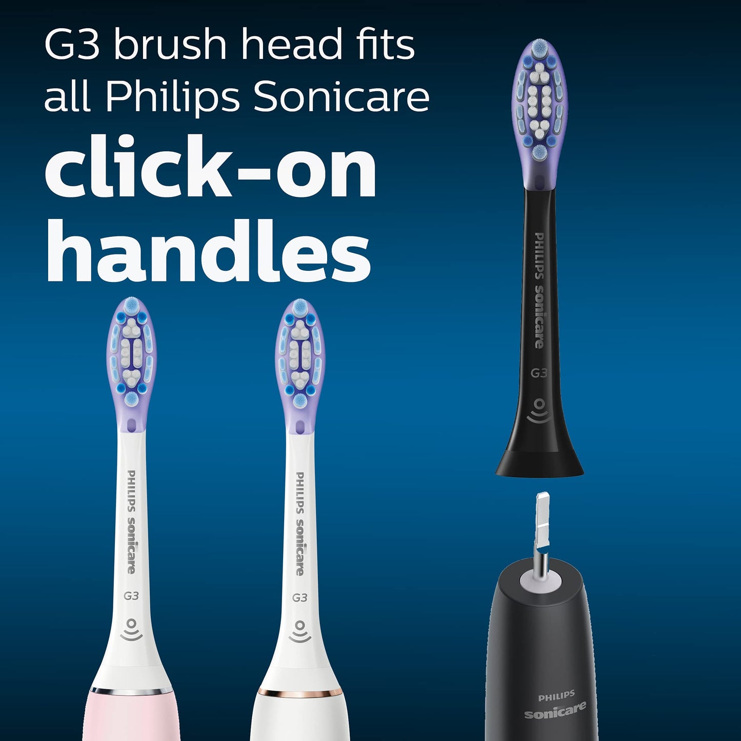 Philips Sonicare Genuine G3 Premium Gum Care Replacement Toothbrush Heads, Black, HX9054/95