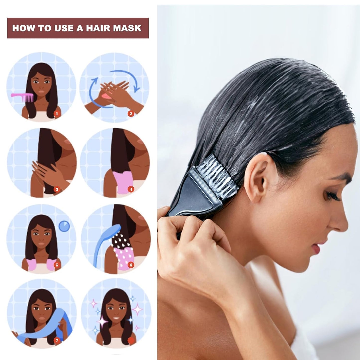 Collagen & Keratin Hair Mask - Deep Repair Treatment with Argan Oil & Vitamin E - 500ml Hydrating Formula for Damaged Hair