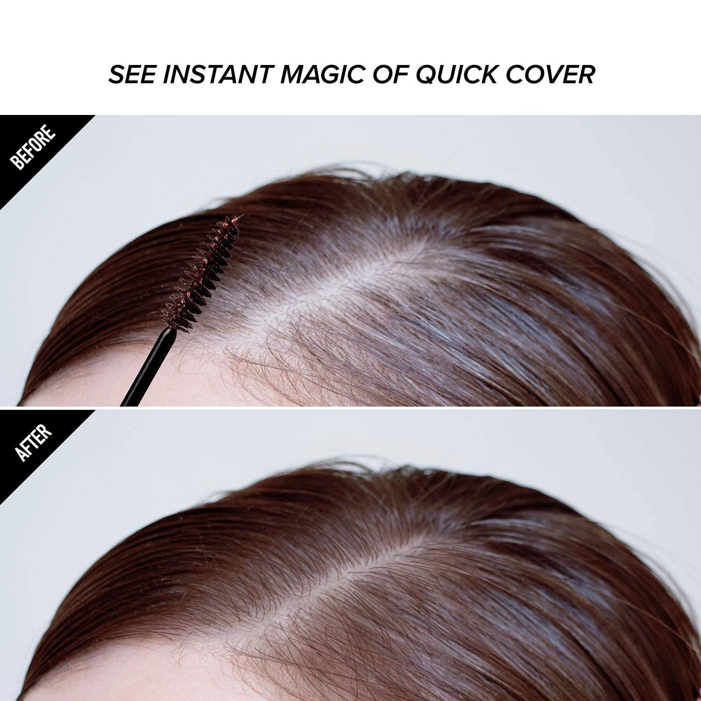 RED by KISS Quick Cover Root Touch Up Rescue (Dark Brown), Mascara Natural Water-Resistant Temporary Gray Concealer Cover Up Brush for Hair Mustache & Beard, Formulated with Jojoba Oil