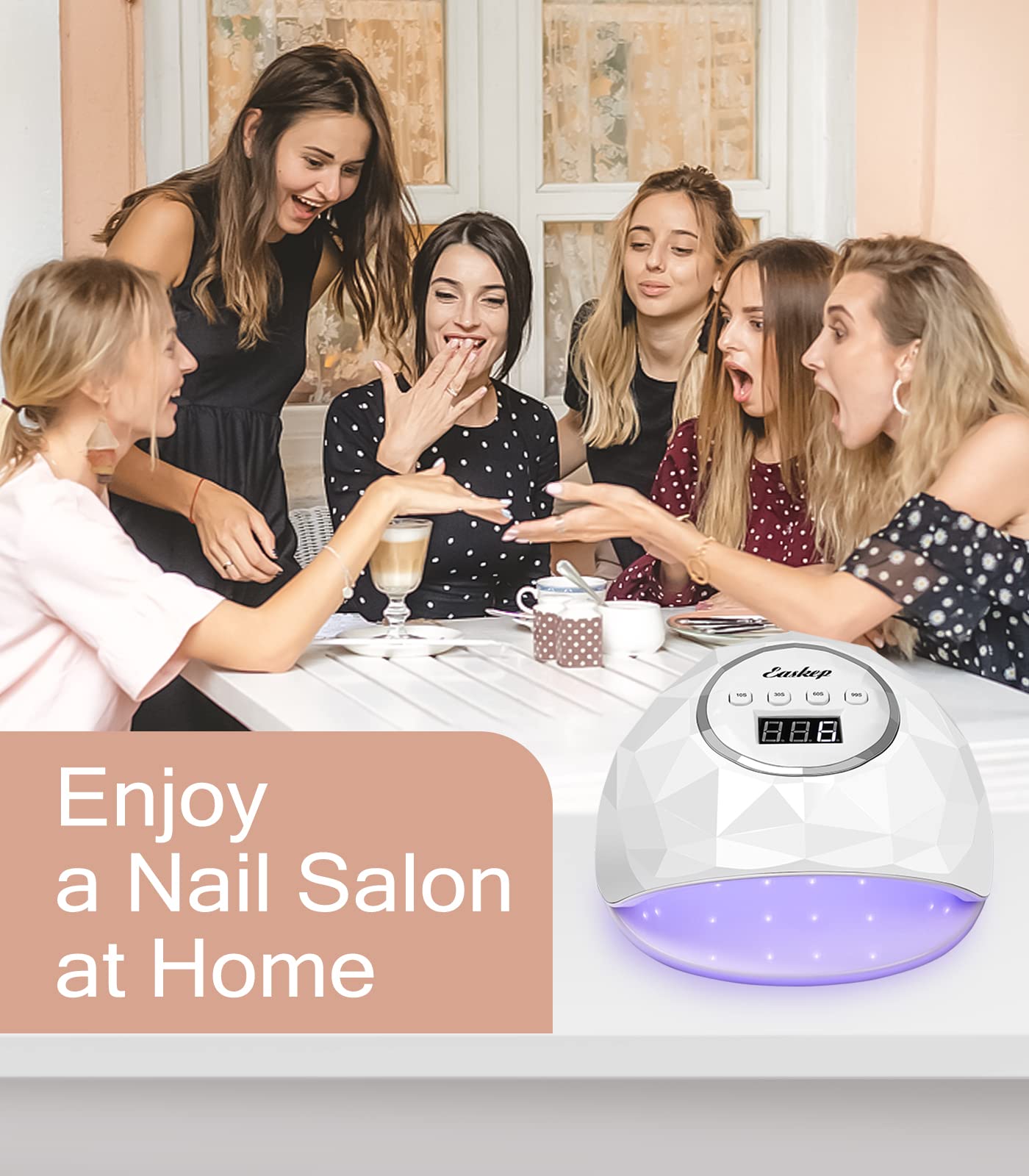 Easkep UV LED Nail Lamp - 86W Nail Dryer UV Light for Nails Eyes Protection UV Lamp for Gel Nails Gel Nail Polish Curing Dryer for Home and Salon