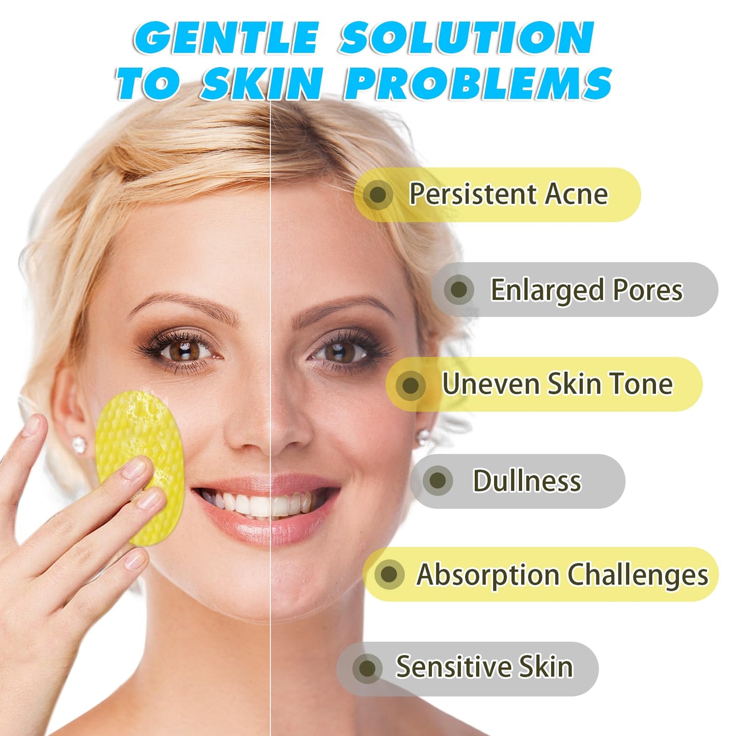 Kojic Acid Turmeric Cleansing Pads, Face Turmeric & Kojic Acid Pads for Dark Spots, Glow Up Acne Scars, Unclog Pores, Enriched Vitamin C,Gentle & Non-Irritating