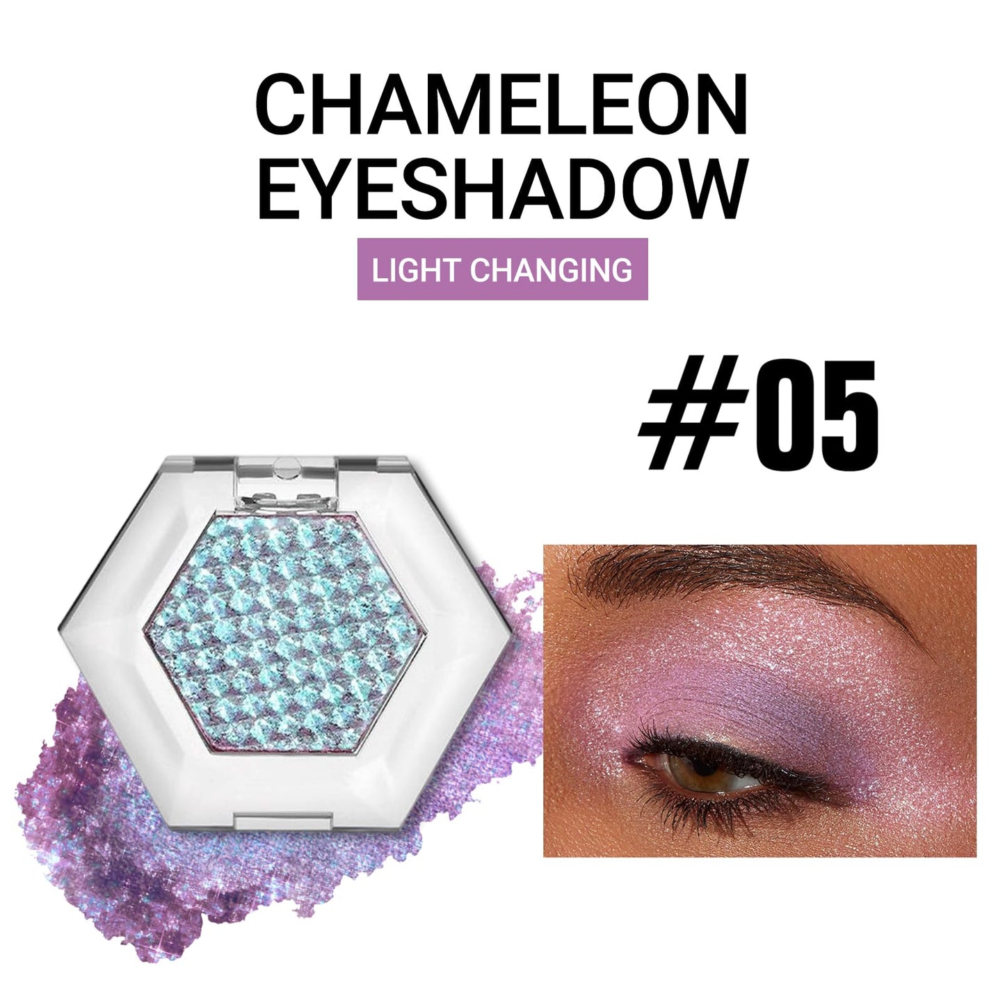 Erinde Chameleon Cream Eyeshadow, Intense Color Shifting Shimmer Eye Shadow Palette Makeup, Highly Pigmented Long Lasting Metallic Sparkle Highlighter, Cruelty-Free, 05 Purple Blue