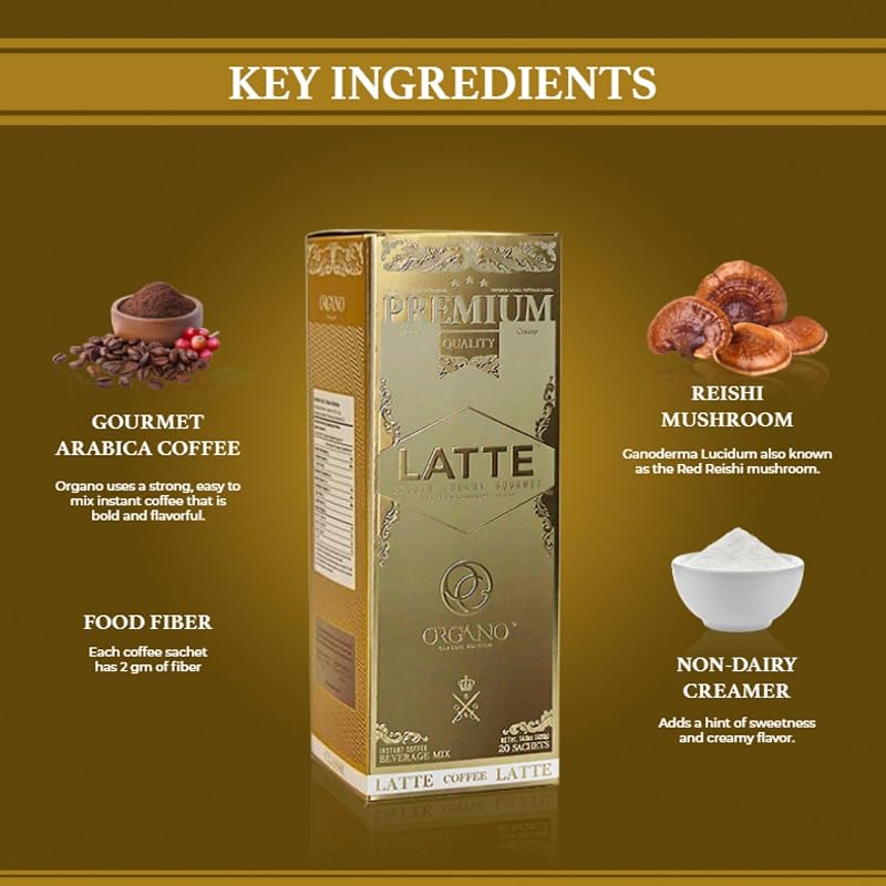 Gourmet Cafe Latte with Ganoderma Lucidum – 40 Sachets, 2 Boxes