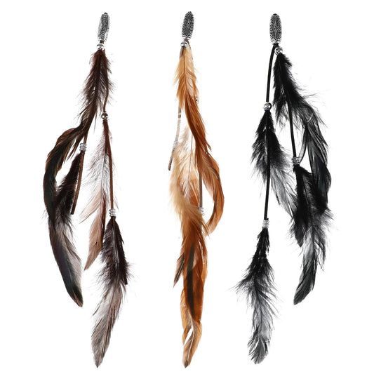 Feather Hair Clip,Zcargel 3/6PCS Indian Feather Hair Clip Accessories Mixed Colour Feather Hair Extensions Boho Headpiece for Women and Girls