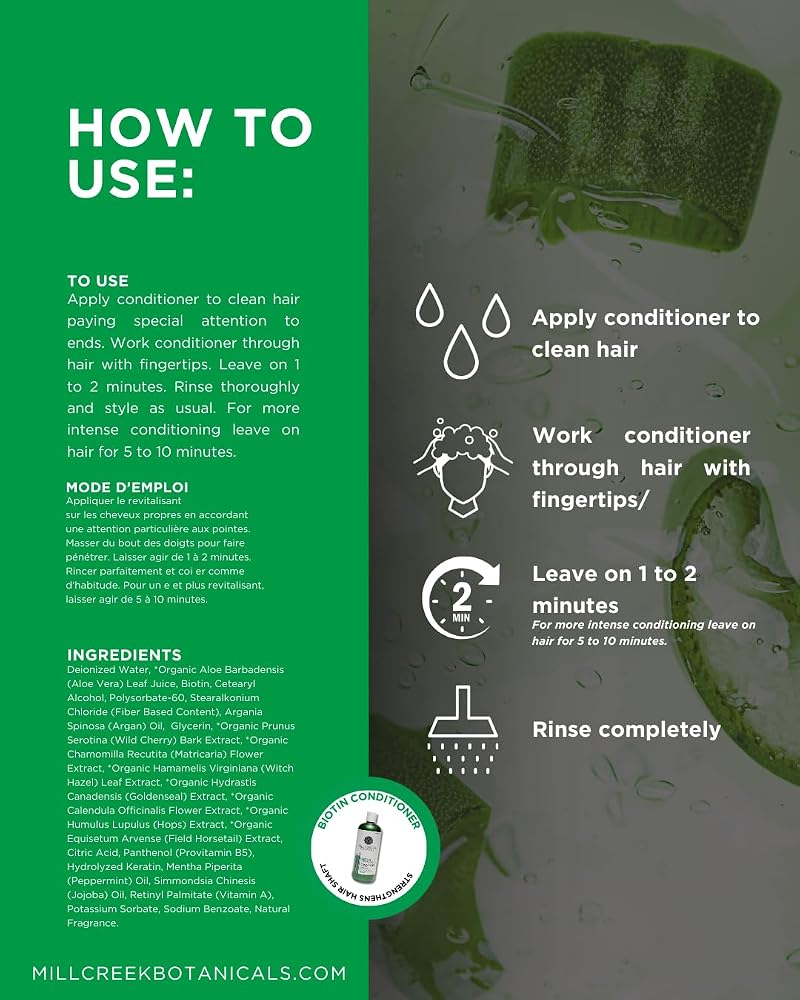 Biotin Conditioner 14 oz - Daily Hair Nourishing Formula with Keratin & Argan Oil (2 pack)
