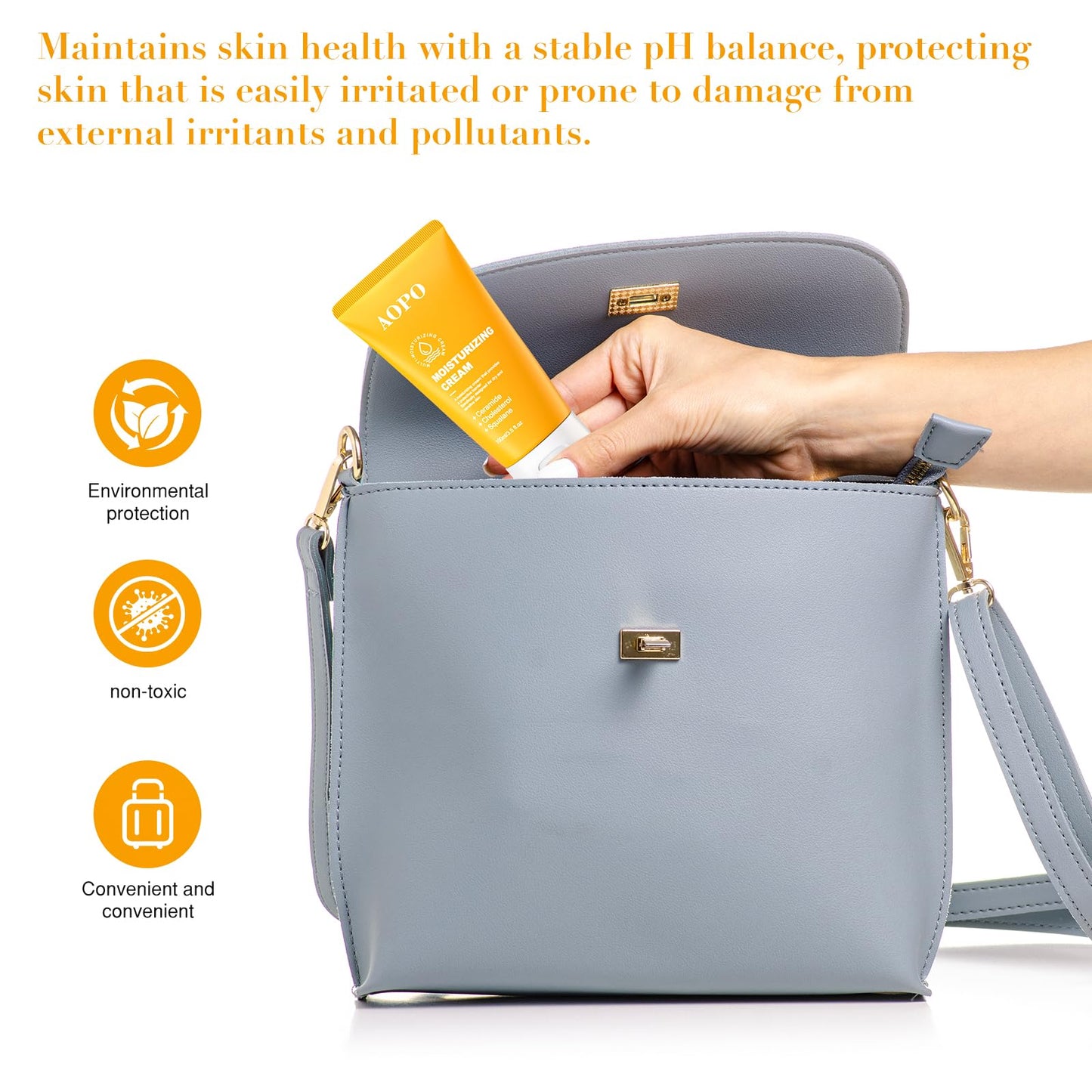 AOPO Face Moisturizer with Ceramide, Cholesterol, and Squalane - Daily Face & Body Moisturizer for All Skin Types, Non-Greasy & Fast-Absorbing, 3.50 fl.oz.