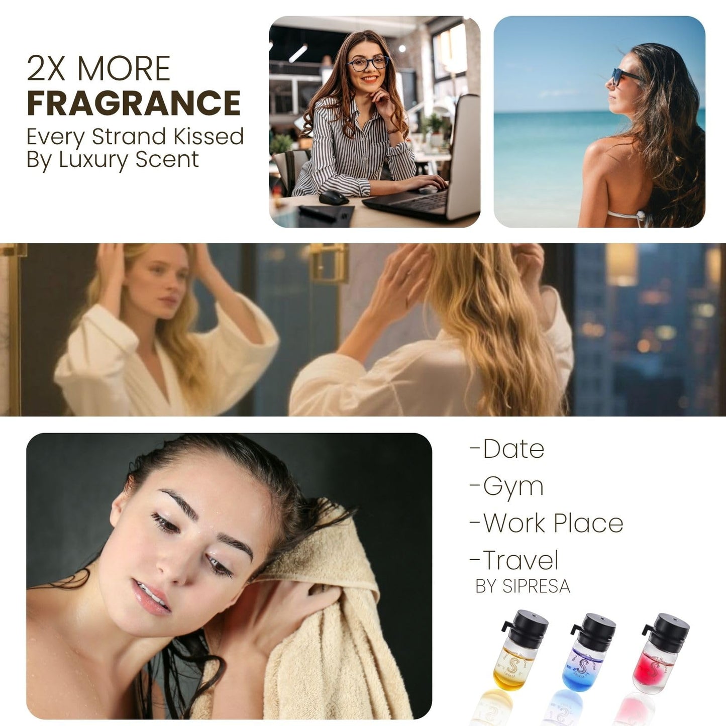 36pcs luxurious Scented Hair Perfume Oil 9 in 1,9 Varied Fragrances,Anti Frizzy,Avocado Oil,Moisturize Dry Damaged Hair,Splash'n Shine,Smoothing, Mini Bottles,Hair Care Set,Smell Good,Gift for Women