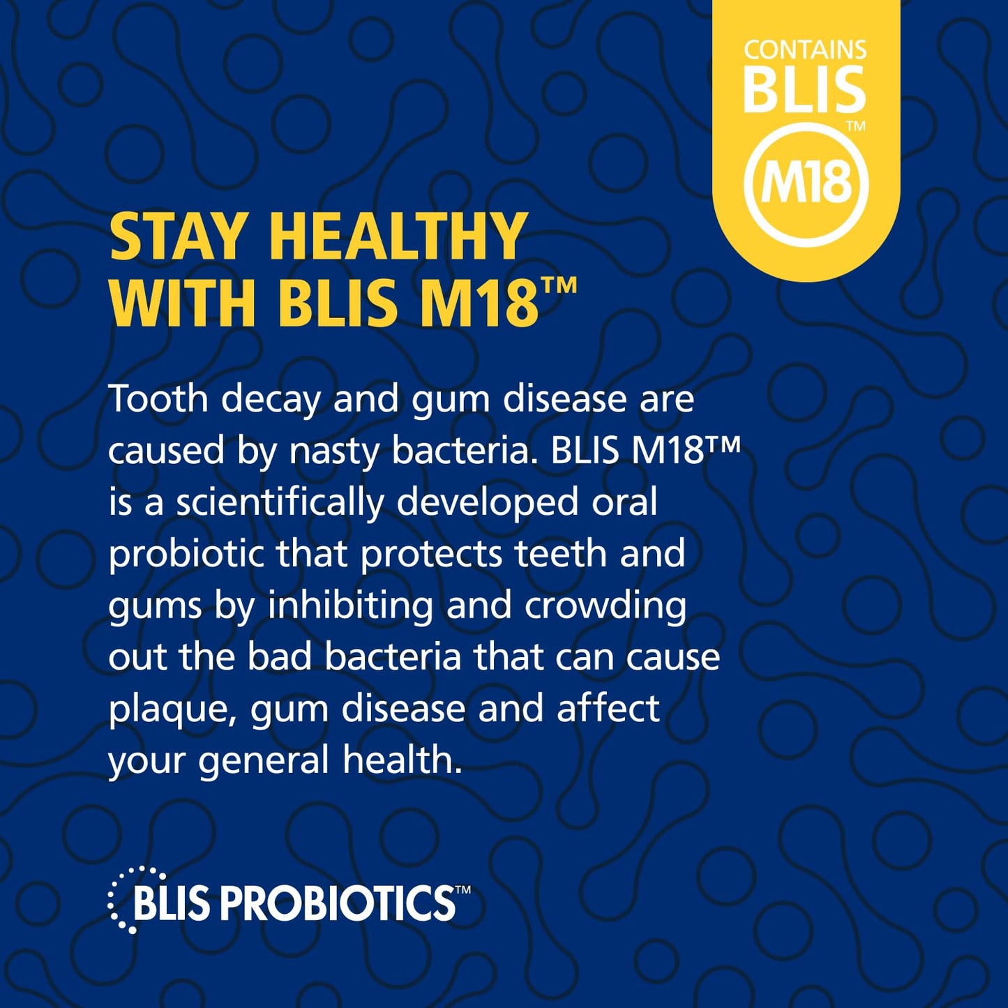 BLIS Teeth & Gums Oral Probiotics for Mouth M18 Formula Available, 2.5 Billion Cfu - Mouth Probiotic for Tooth and Gum Health, Adults and Kids - Sugar-Free Lozenges, 30 Day Supply