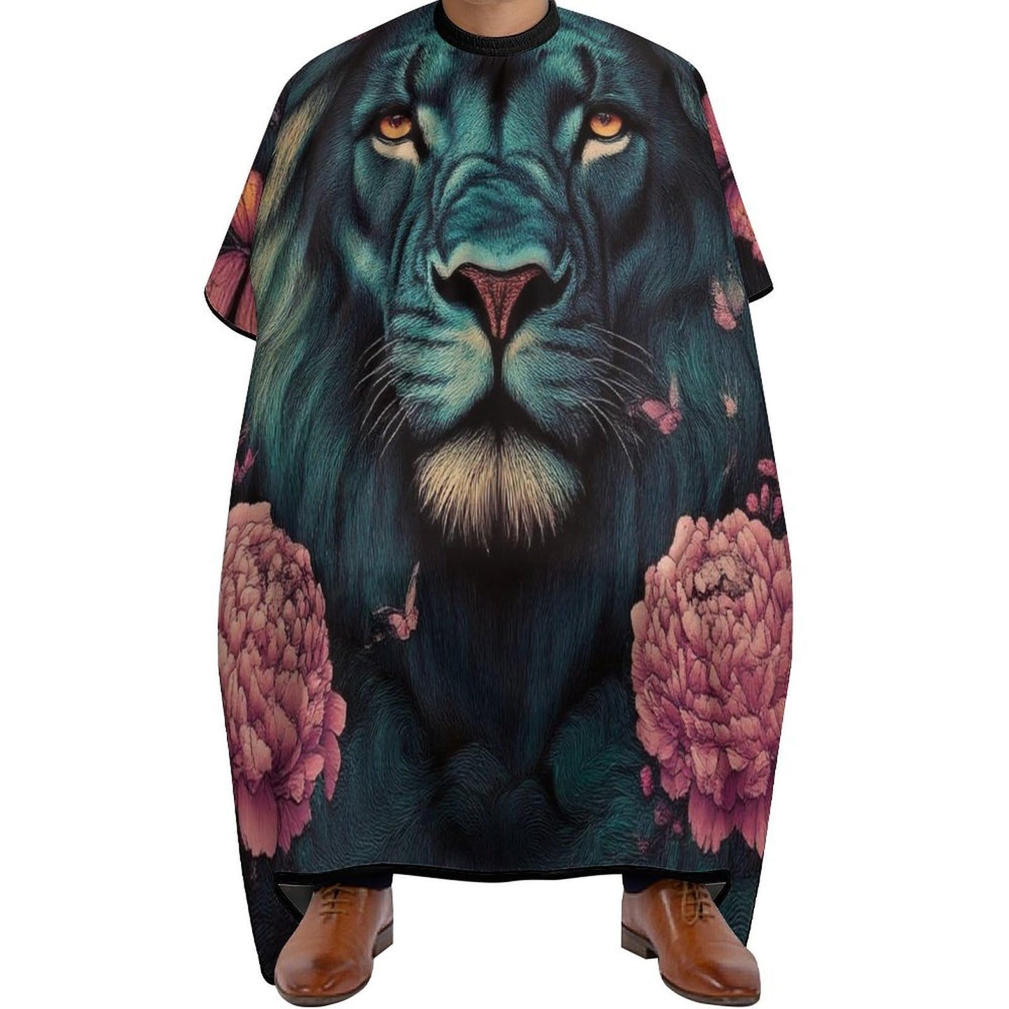 Extra Large Hair Cutting Cape - Lion Pink Floral Dyeing Salon Apron Haircut Gown for Hair Cutting & Styling