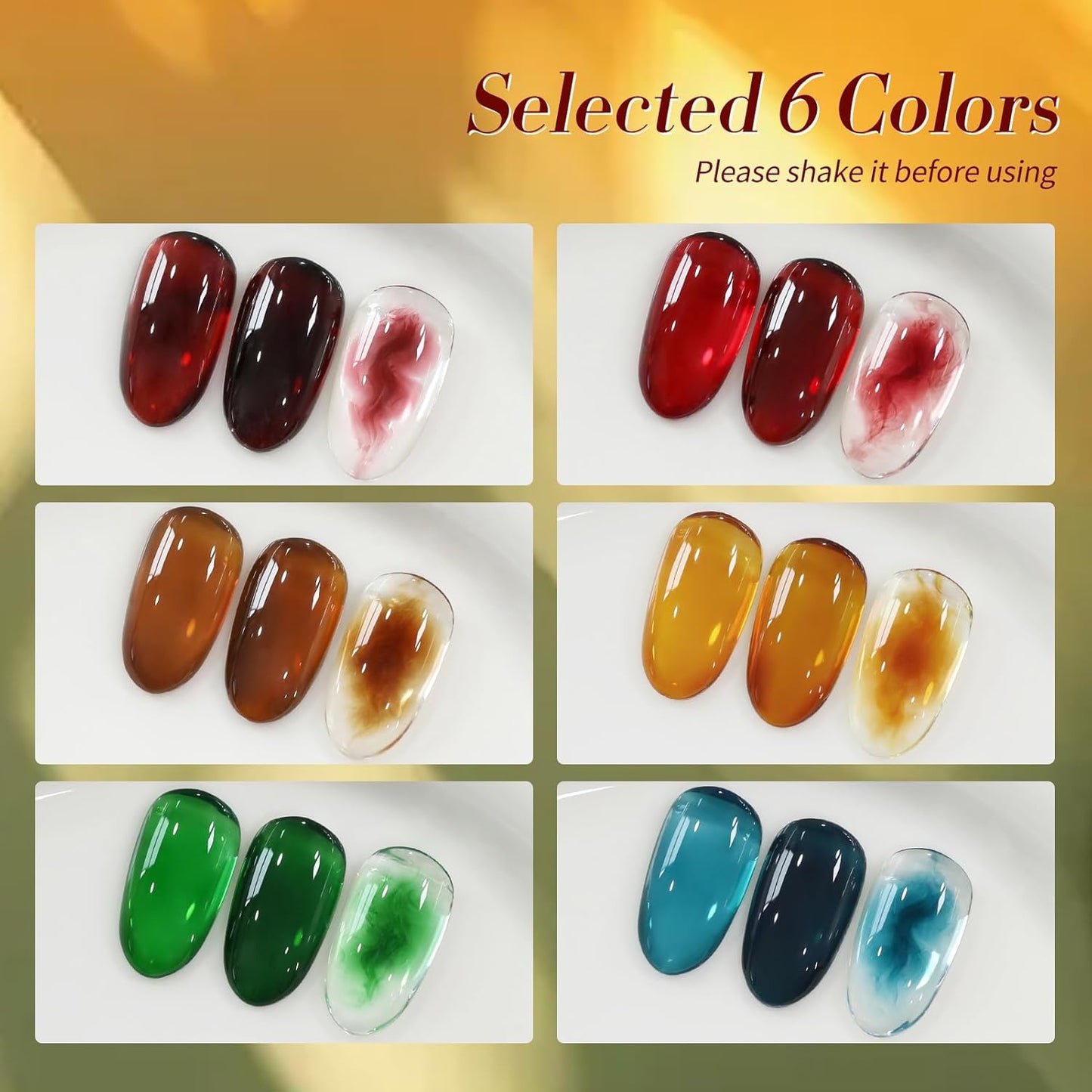 Born Pretty Neon Jelly Gel Nail Polish Set - Halloween Colors, Soak Off UV/LED for Salon & DIY
