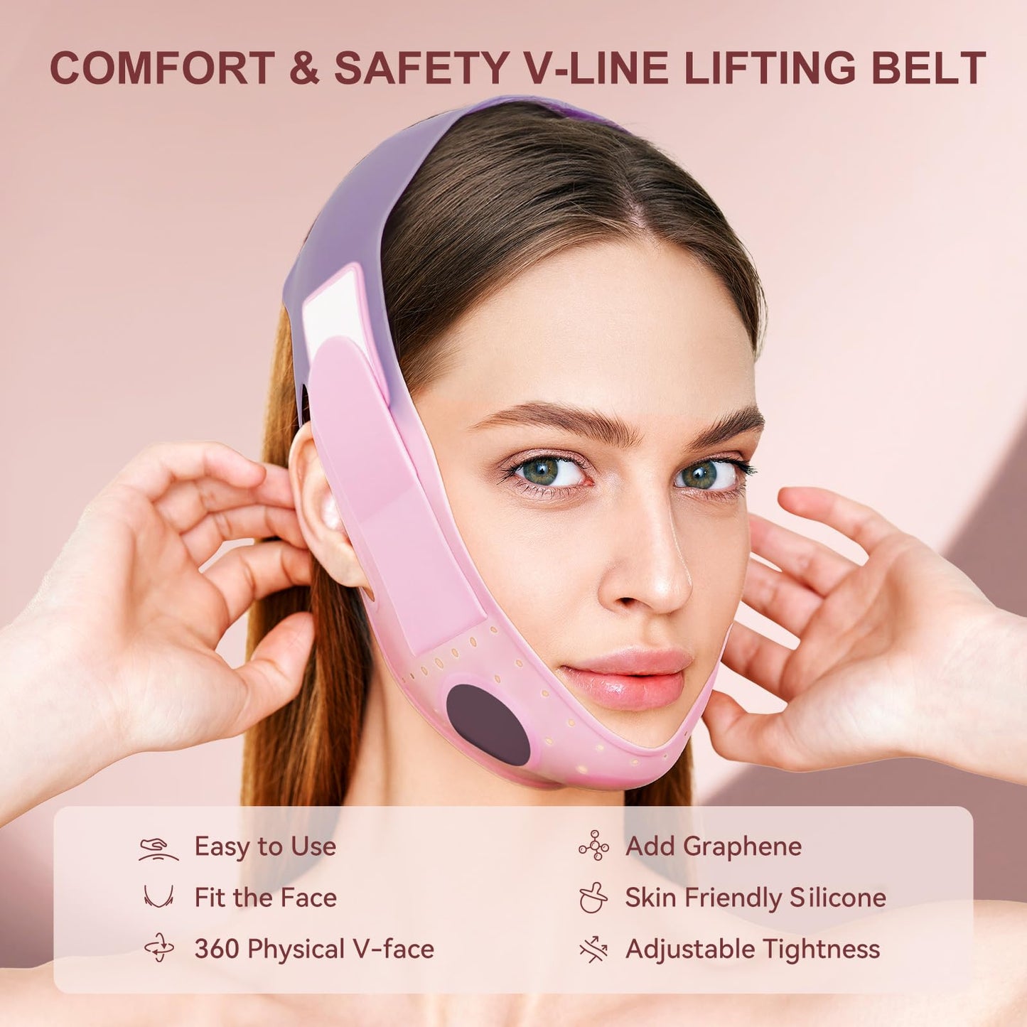 V-Line Mask Chin Up Mask V Shaped Face Mask Chin strap, Soft Silicone Chin Strap V Line Lifting Mask for Women,Jaw Exerciser