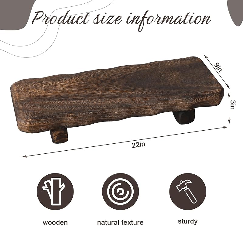 Wood Risers Pedestal Stand 22 x 9 Inch for Decor, Farmhouse Rustic Display