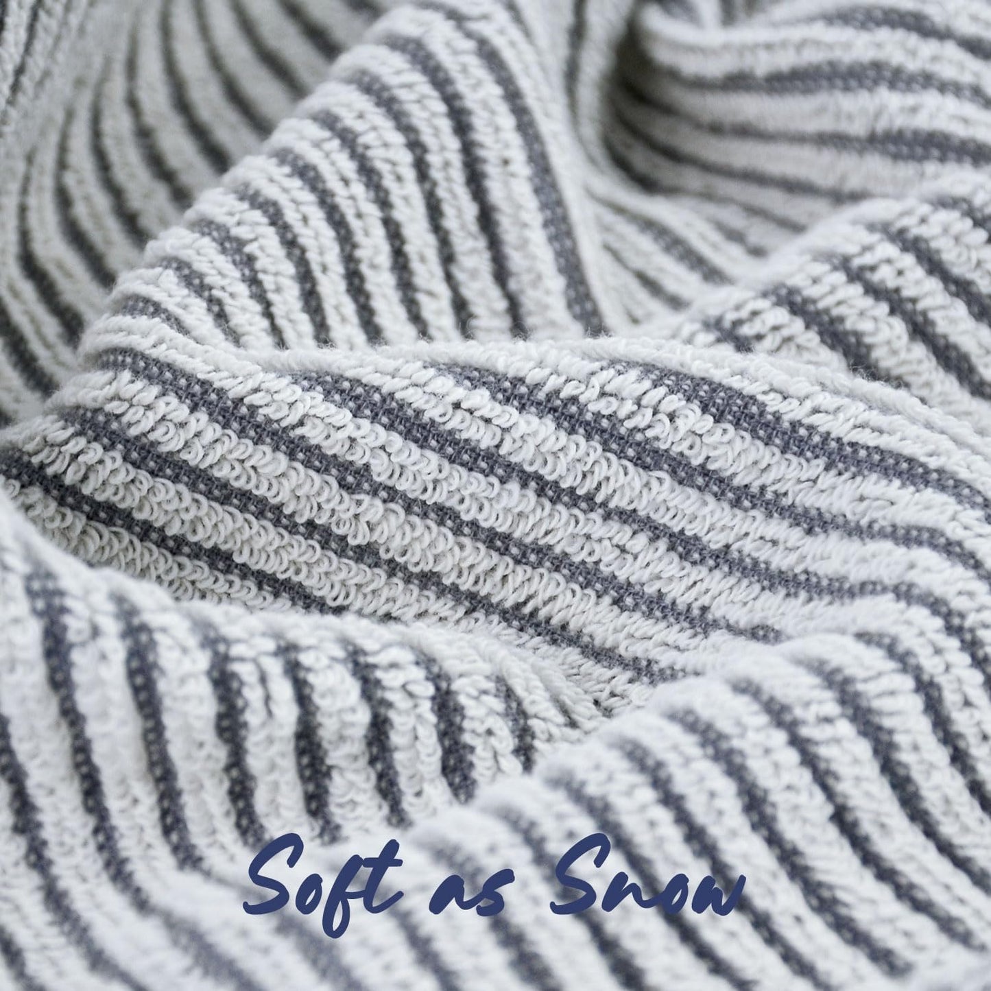 Cleanbear Wash Cloths for Showering, 12 Washcloths with Stylish Jacquard Weaved Design, Cotton Washcloth Set, 13 x 13 Inches, Gray