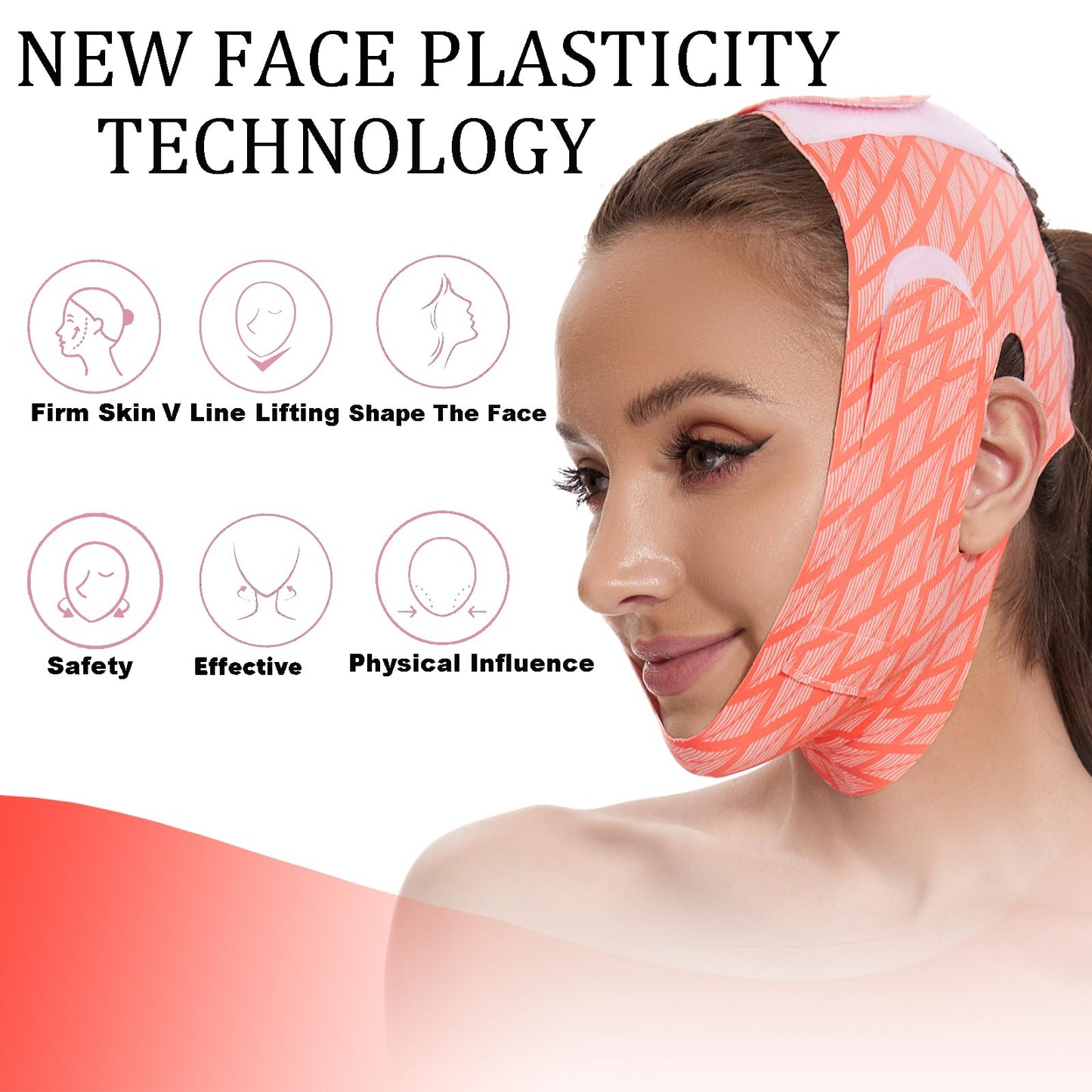 Edcbmb V Line Mask Double chin reducer Strap Eliminator Remover Prevent Sagging Shaped Face Belt slimming for Sleeping Women Jaw Exerciser