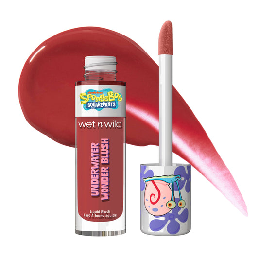 wet n wild SpongeBob Underwater Wonder Liquid Blush, Buildable Shimmery Gel Formula with Seamless Blend & Matte Finish – Snailed It