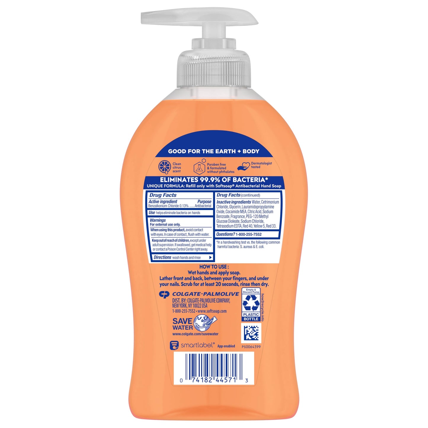 Softsoap Antibacterial Liquid Hand Soap, Crisp Clean Scent Hand Soap, 11.25 Ounce, 6 Pack