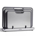 SMIRLY Titanium Cutting Board Set - 3 Pack, Dishwasher Safe, Double-Sided (Silver)