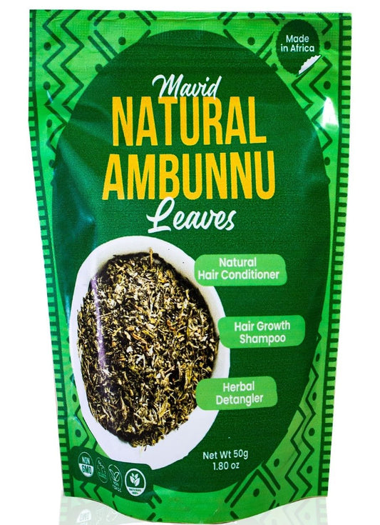 Mavid Natural Ambunu Leaves 50g Pack | African Herbal Treatment for Hair Care & Growth | Pure Conditioner & Shampoo - Soften & Detangles | Traditional Scalp Repair