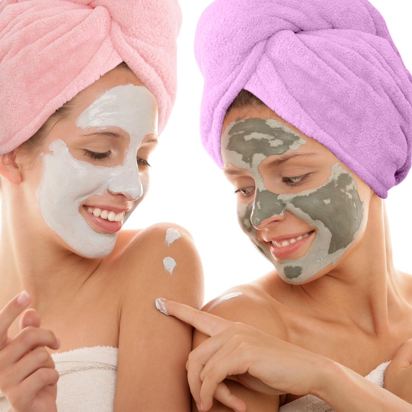 4 Pack Coral Fleece Microfiber Hair Towel，Thickening Hair Towel Wrap for Women，Hairs Drying Towels，25.6 * 9.8 Inch (Pink)